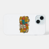 Retro Blijf Positief iPhone Hoesje 15 Case (Achterkant horizontaal)