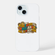 Retro Blijf Positief iPhone Hoesje