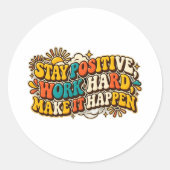 Retro Blijf Positief Sticker (Voorkant)