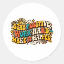 Retro Blijf Positief Sticker