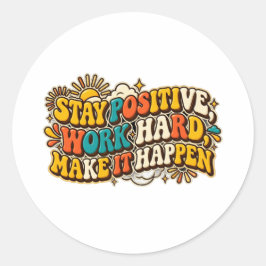 Retro Blijf Positief Sticker