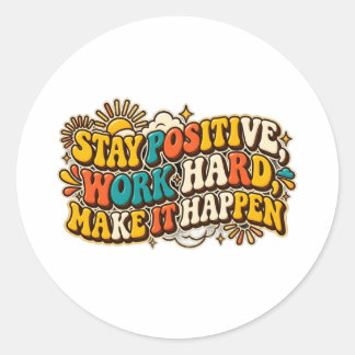 Retro Blijf Positief Sticker