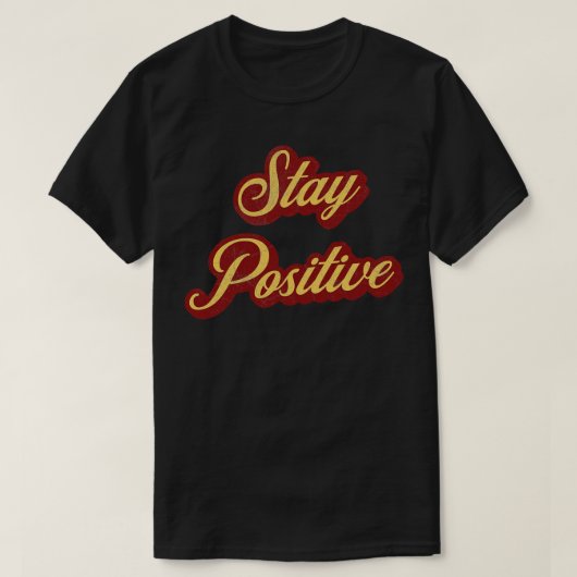  Retro blijf positief T-shirt (Design voorkant)