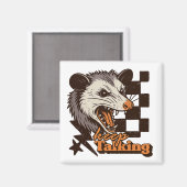 Retro Blijf praten Feral Possum: Angry Wild Animal Magneet (Voorkant / Achterkant)
