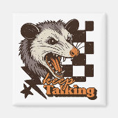 Retro Blijf praten Feral Possum: Angry Wild Animal Magneet (Voorkant)