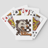 Retro Blijf praten Feral Possum: Angry Wild Animal Pokerkaarten (Achterkant)