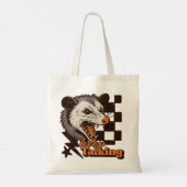 Retro Blijf praten Feral Possum: Angry Wild Animal Tote Bag (Achterkant)