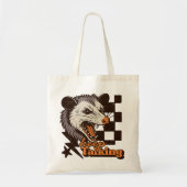 Retro Blijf praten Feral Possum: Angry Wild Animal Tote Bag (Voorkant)
