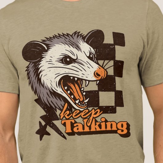 Retro Blijf praten Feral Possum: Angry Wild Animal Tri-Blend Shirt