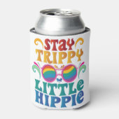 Retro Blijf Trippy Little Hippie Funny Peace Love Blikjeskoeler (Blikje Voorkant)