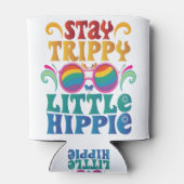 Retro Blijf Trippy Little Hippie Funny Peace Love Blikjeskoeler (Achterkant)