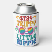 Retro Blijf Trippy Little Hippie Funny Peace Love Blikjeskoeler (Blikje Achterkant)