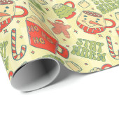 Retro Blijf warm Kerstvakantie Hot Cocoa Cadeaupapier (Rol Hoek)