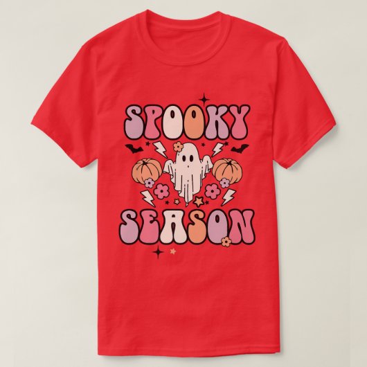 Retro Blijf woordy Cute Ghost Halloween Funny Spoo T-shirt (Design voorkant)