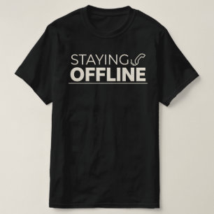 Retro BLIJVEN OFFLINE Met Vintage Telefoonpictogr T-shirt
