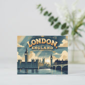 Retro blik op Londen Briefkaart (Staand voorkant)
