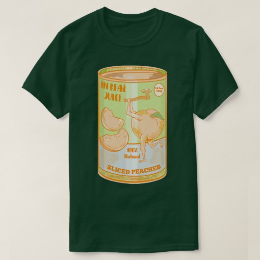 Retro blik perziken t-shirt (Design voorkant)
