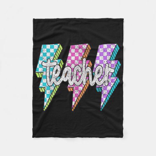 Retro Bliksemflits Leraar Fleece Deken (Voorkant)