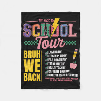 Retro Bliksemschicht Abcd Terug naar School Tour T Fleece Deken