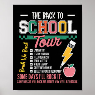 Retro Bliksemschicht Abcd Terug naar school Tour T Poster