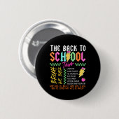 Retro Bliksemschicht Abcd Terug naar school Tour T Ronde Button 5,7 Cm (Voorkant /achterkant)