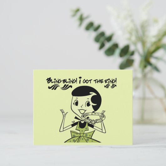 Retro Bling Ring Tshirts en cadeaus Briefkaart (Staand voorkant)