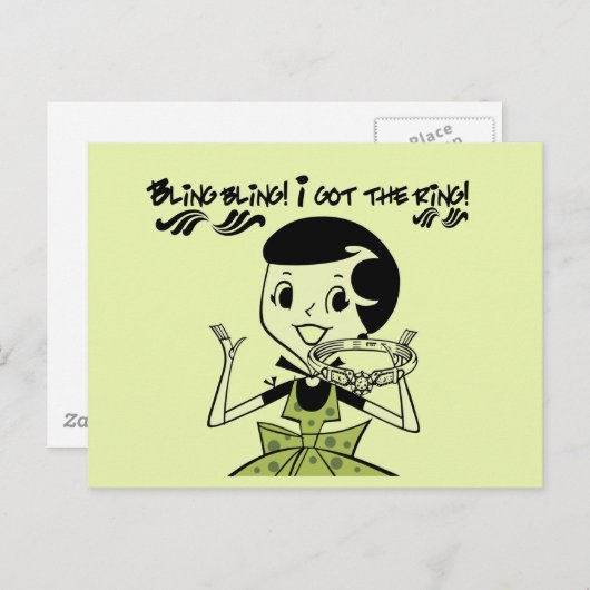 Retro Bling Ring Tshirts en cadeaus Briefkaart (Voorkant / Achterkant)