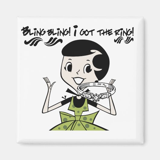 Retro Bling Ring Tshirts en cadeaus Magneet (Voorkant)