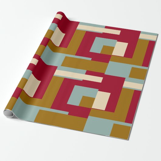 Retro Block Design 3 Cadeaupapier (Uitgerold)