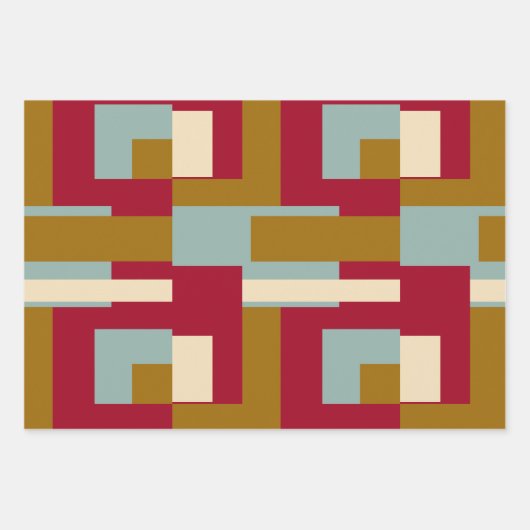 Retro Block Design 3 Inpakpapier Vel (Voorkant)