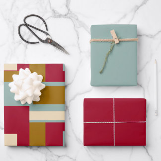 Retro Block Design 3 Inpakpapier Vel