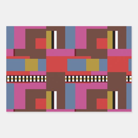 Retro Block Design 6 Inpakpapier Vel (Voorkant)