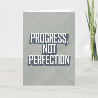 Retro Block Letter "Progress Not Perfection" card Kaart