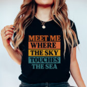 Retro Block “Sky Touches the Sea”, Summer Vacation T-shirt