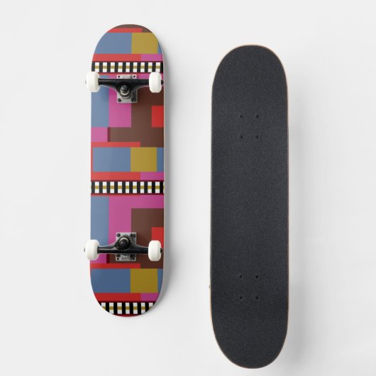 Retro Blocked Design 6 Persoonlijk Skateboard (Voorkant)