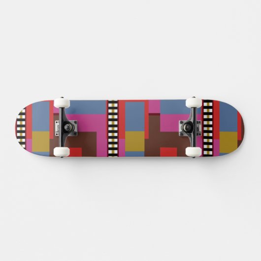Retro Blocked Design 6 Persoonlijk Skateboard (Horizontaal)
