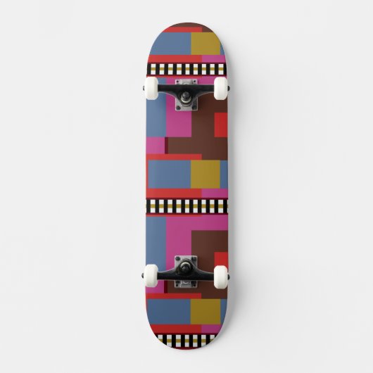 Retro Blocked Design 6 Persoonlijk Skateboard (Voorkant)