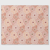 Retro bloeiende madeliefjes cadeaupapier (Vlak)