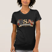 Retro Bloem Amerikaans Jubileum T-shirt (Voorkant)