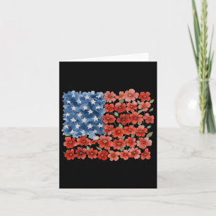 Retro bloem Amerikaanse vlag USA Patriottische 4e Kaart