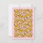 Retro Bloem Begrafenis Dank u, sympathie Notitiekaartje (Achterkant)