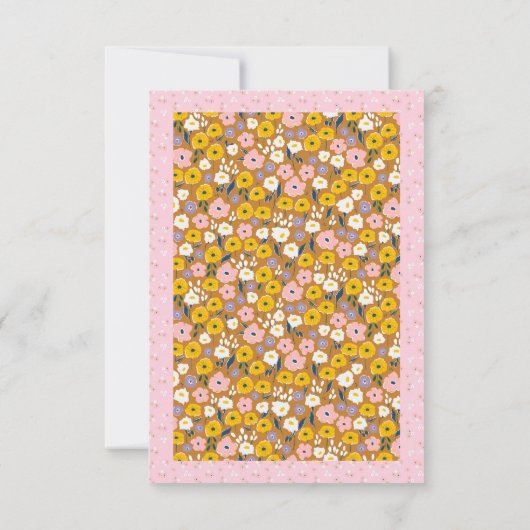 Retro Bloem Begrafenis Dank u, sympathie Notitiekaartje (Achterkant)