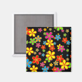 Retro Bloem Behang Magneet (Voorkant / Achterkant)