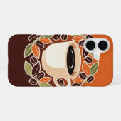 Retro Bloem Bekerkop iPhone 16 Hoesje (Achterkant horizontaal)