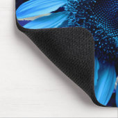 Retro bloem blauwe zonnebloem muismat (Hoek)