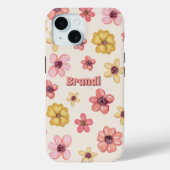 Retro Bloem Bloemen Botanische Vrouwelijke meisjes Case-Mate iPhone Case (Achterkant)