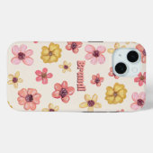 Retro Bloem Bloemen Botanische Vrouwelijke meisjes Case-Mate iPhone Case (Achterkant (horizontaal))