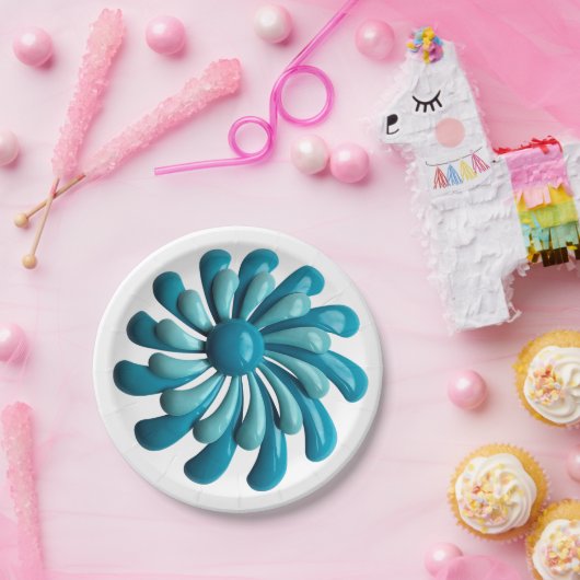 Retro Bloem - Bloemen Lente Zomer Tuin Bruiloft Papieren Bordje (Feest)