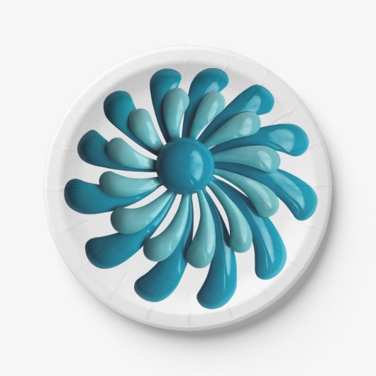 Retro Bloem - Bloemen Lente Zomer Tuin Bruiloft Papieren Bordje (Voorkant)