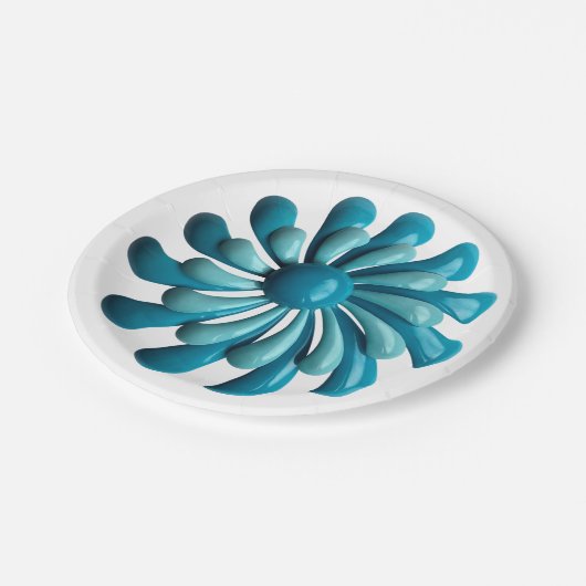 Retro Bloem - Bloemen Lente Zomer Tuin Bruiloft Papieren Bordje (Gekanteld)